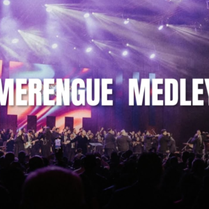 Portada promocional de MERENGUE MEDLEY con presentación de banda en vivo